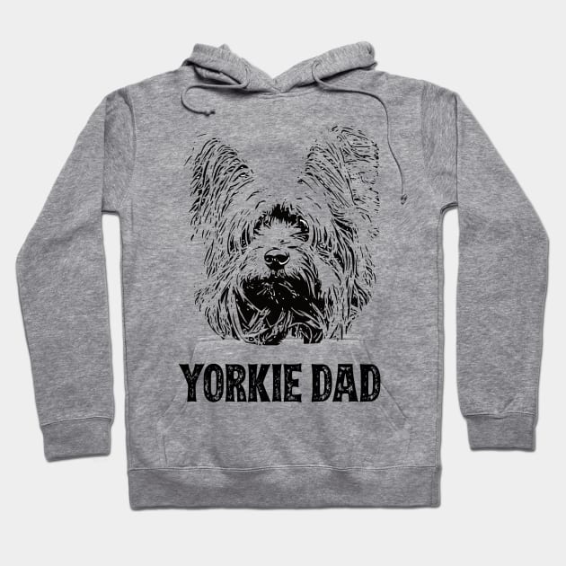 Yorkie Dad Yorkshire Terrier Hoodie by DoggyStyles